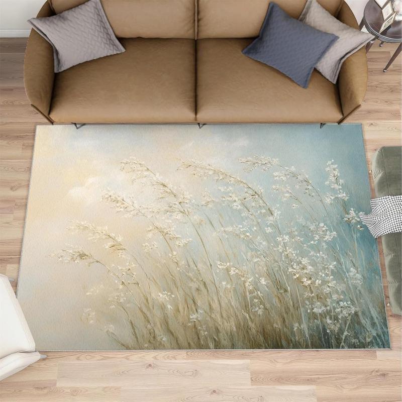 Pink Cherry Pattern Carpet Romantic Flowers Home Decor Floormat Absorbent Anti-Slip Rug for Living Room Bedroom Hallway Kitchen