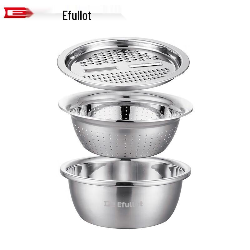 Eveler EFSS-Set015 Multifunction Stainless Steel Grater Bowl Set