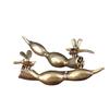 Four Treasures Of The Study Ancient Brass Dragonfly Lotus Root Holder Small Ornament Antique Calligraphy Special Pen Rest So