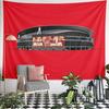 Arsenal Emirates Stadium Illustration Wall Tapestry Red Gooner Ground Players Crest Football Fan Decor for Bedroom Man Cave Gift