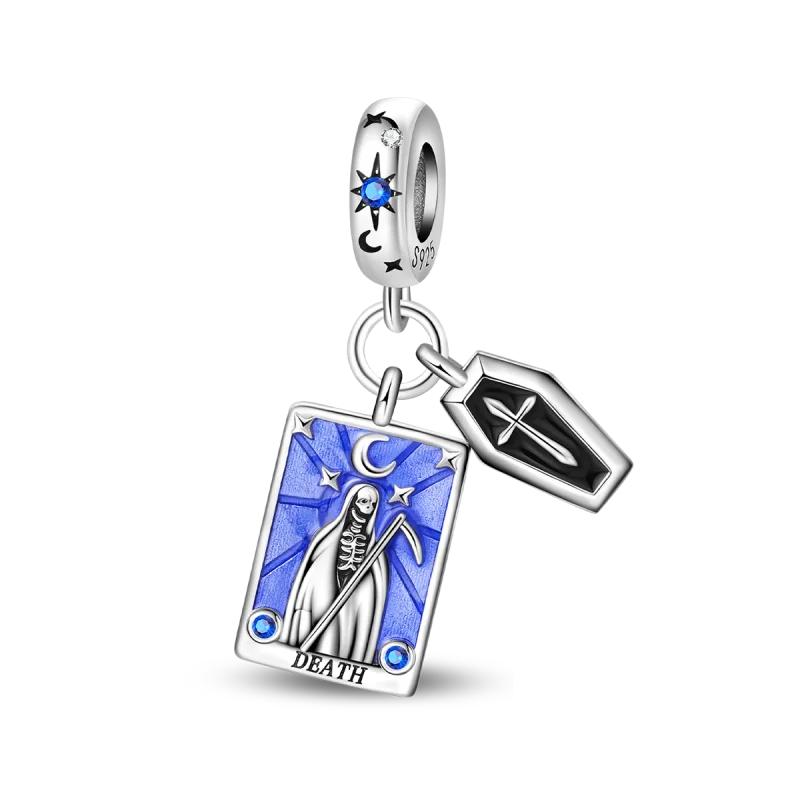 Plata 925 Arcanos Mayores Arcanos Menores Cartas de Tarot Colgantes Amuletos Encaje Original Pulsera DIY Collar Joyería de Cumpleaños