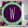 Decorative Letter W Shower Curtain Set with Floral Design for Bathroom Decor Available In Multiple Colors