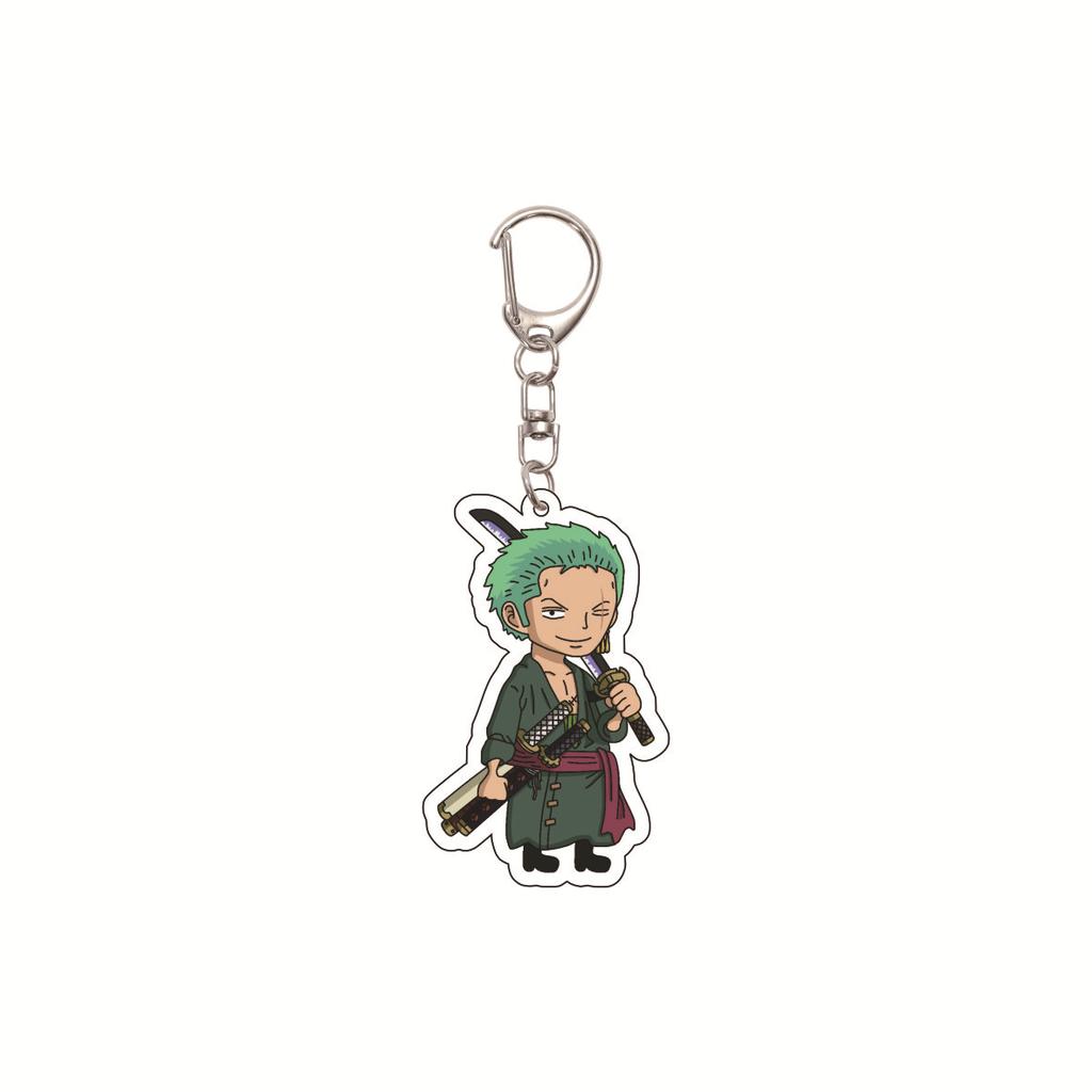 Anime One Piece keychain/clip with Chopper and Zoro Acrylic Keychain, Cartoon Acrylic Keychain Gift, Luffy Bag Keychain
