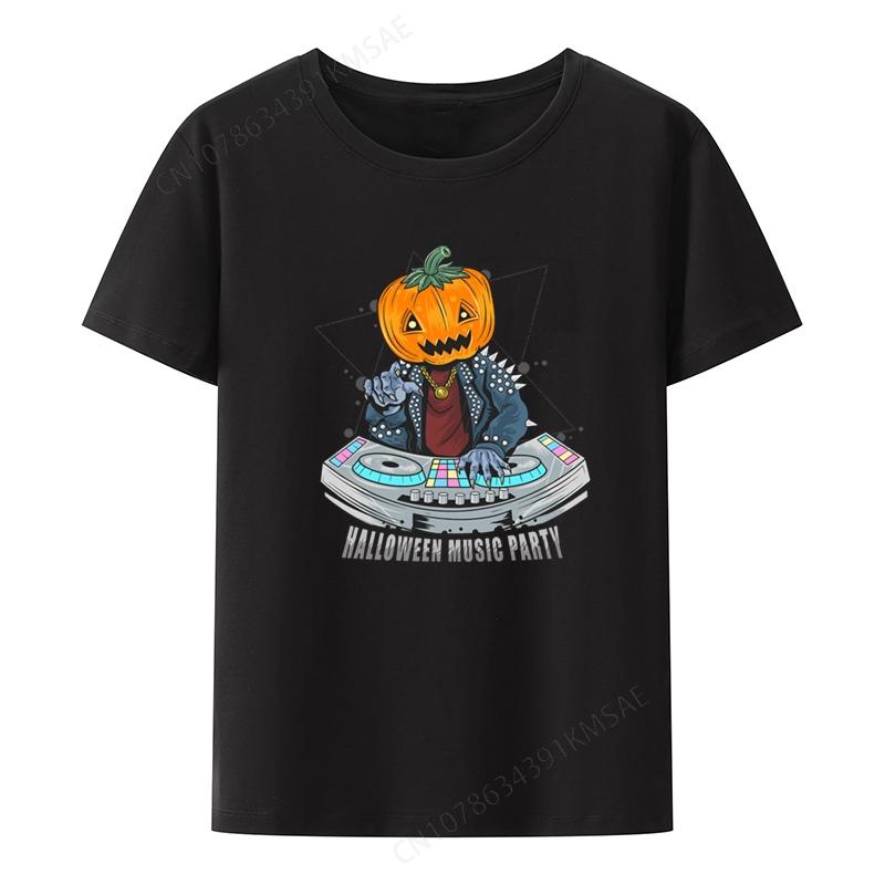 Halloween Party With DJ Graphic Printed T-Shirt Funny Tee Creative Comfortable O-neck Camisetas