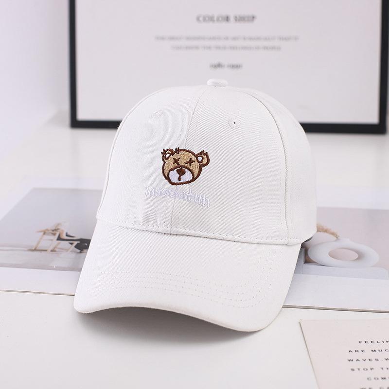 Baseball Cap Spring And Autumn Women'S Hard Top Fashion Men'S Cap Casual Bear Embroidered Hat Shade Summer