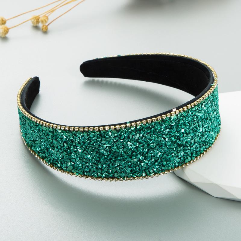 Damska ozdoba do włosów z kolorowym kamieniem Super Flash Wide Edge Szampon z pałąkiem na głowę