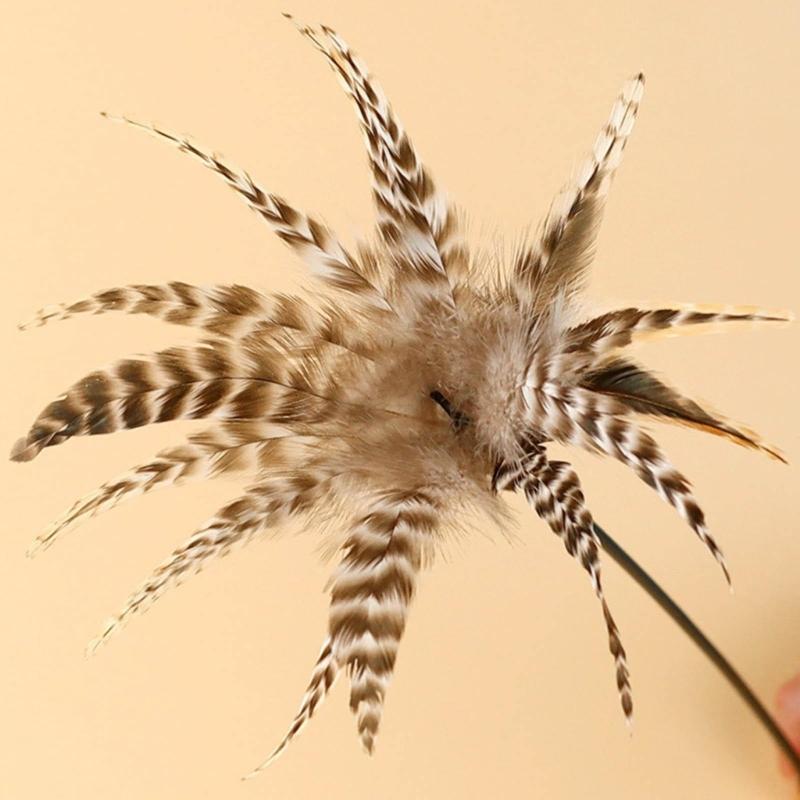 Feder Kätzchen Quaste Spielzeug Kätzchen Lustig Bunte Stange Katze Stab Spielzeug Haustier Katze Spielzeug Interaktiver Stock Haustier Katze Jagd Zubehör