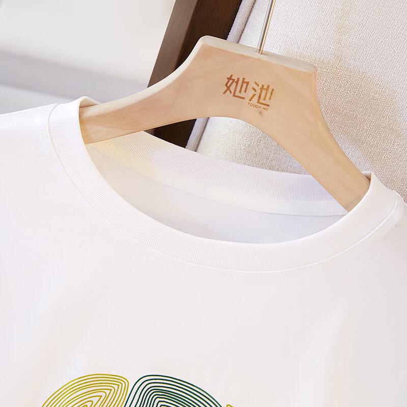 Ta Chi Women's Loose Fit Color-Block Cartoon T-Shirt