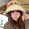 Knitted Wool Hat Women's Winter Warm Bucket Hat Retro Ethnic Wind Basin Hat
