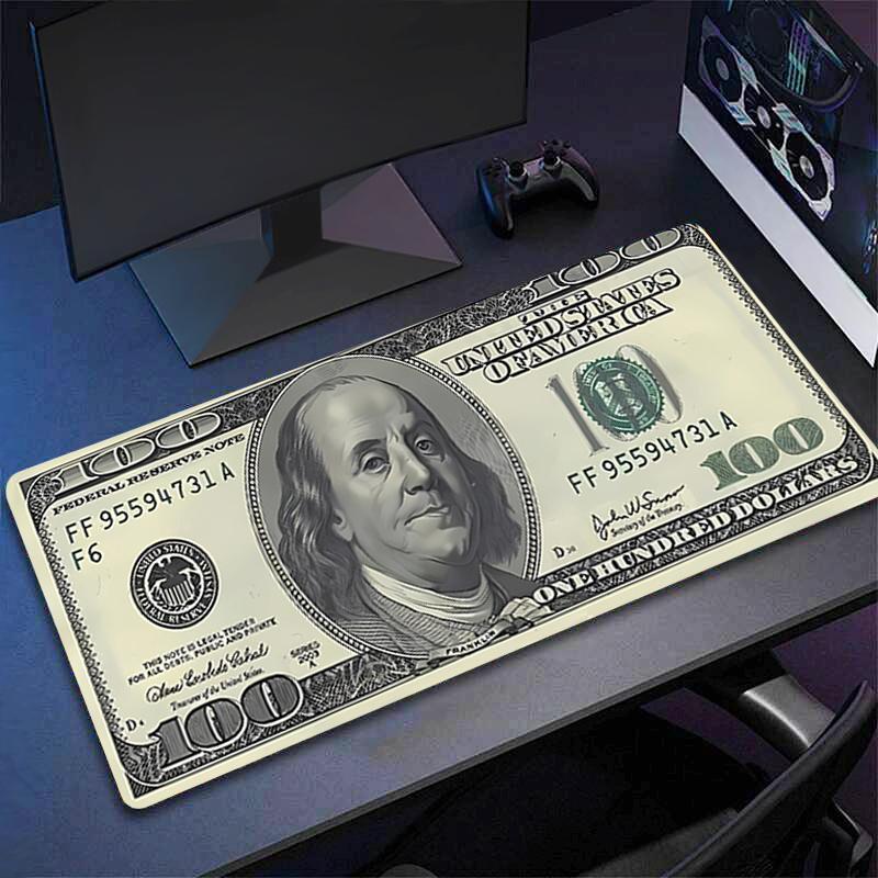 Mouse Pad Dollar Currency Pattern Large Pc Computer Gamer Kawaii Gaming Accessories Mousepad Keyboard Desk Mat Carpet Table