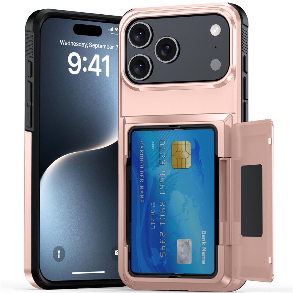 iPhone 17 Card Slot Flip Wallet Case, Drop-Proof Premium Protective Cover for iPhone 14/15/16 Plus