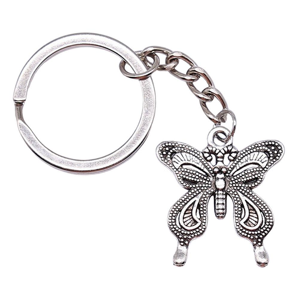 Breloc cu Charm Libelulă și Albină Pandantive Fluture Inel pentru Chei Inel de 28mm