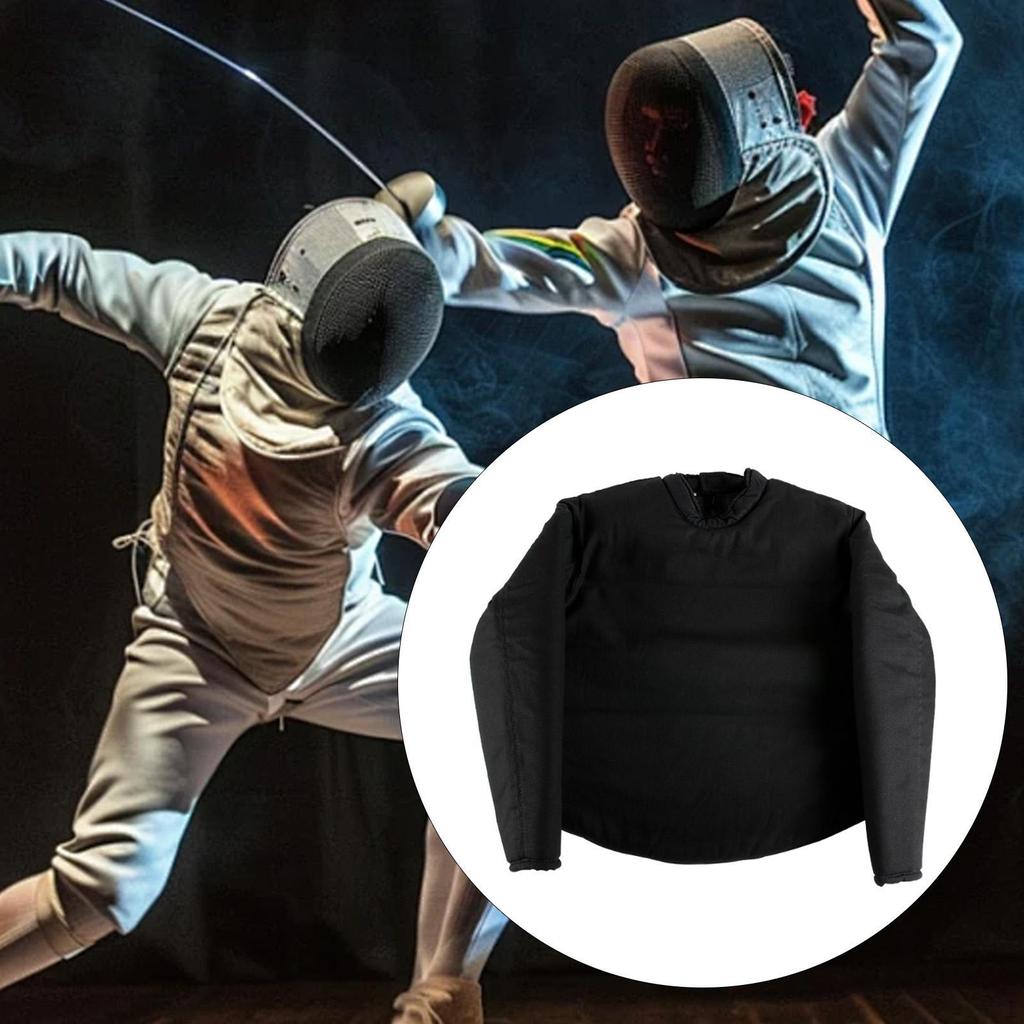 Fencing Tutor Vest Long Sleeve Jacket Athletic Top with Zipper Suit Canvas for Playing Training