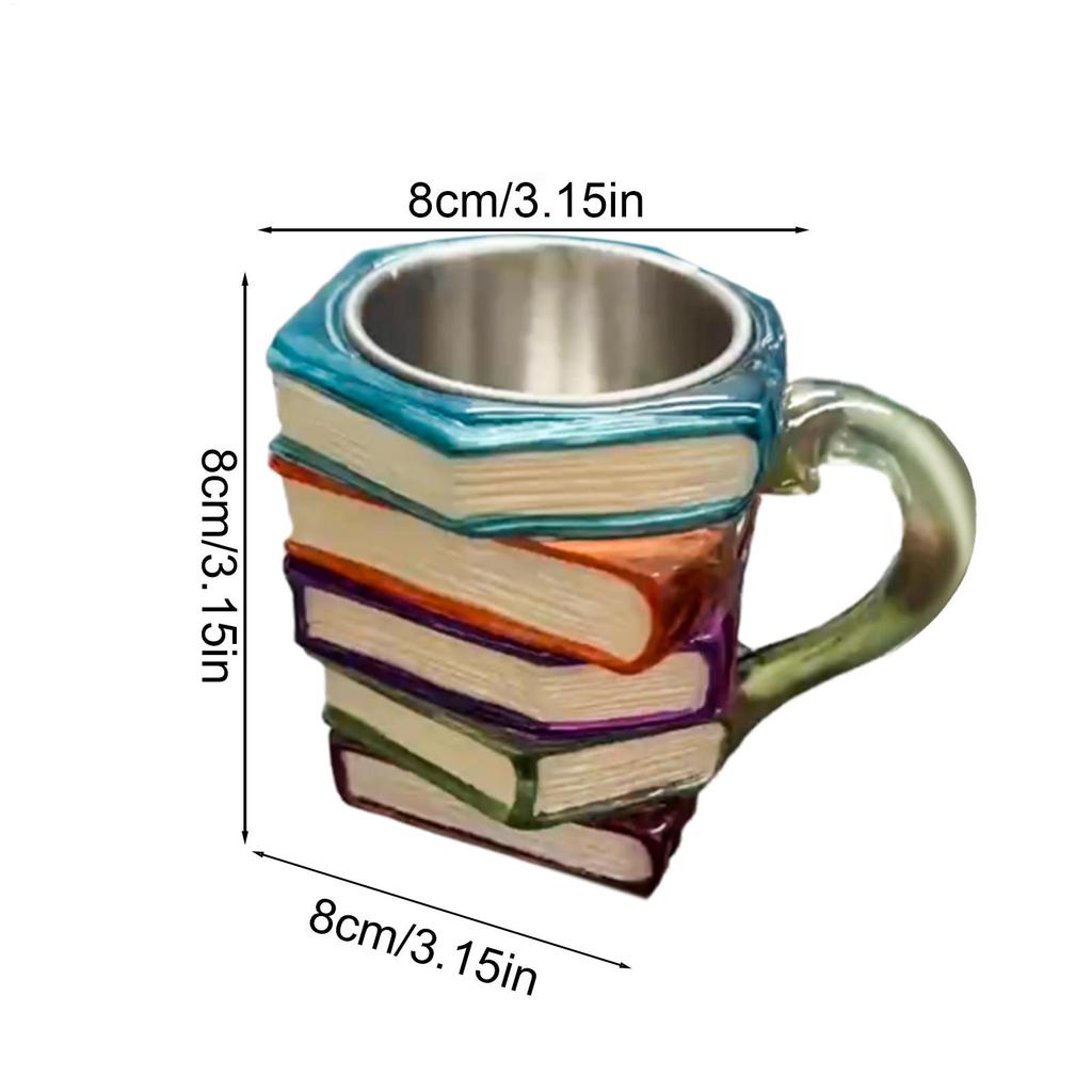 Resin 3D Painted Books Coffee Mug Unique Handmade Drink Cup Creative Book-Shaped Drinkware Colorful Novelty Mugs for Lover Gifts