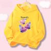 New Fashionable Pink Petal Butterfly Hoodies for Girls Spring Autumn Hooded Sweatshirt, Soft Cotton Children's Top HDHB1