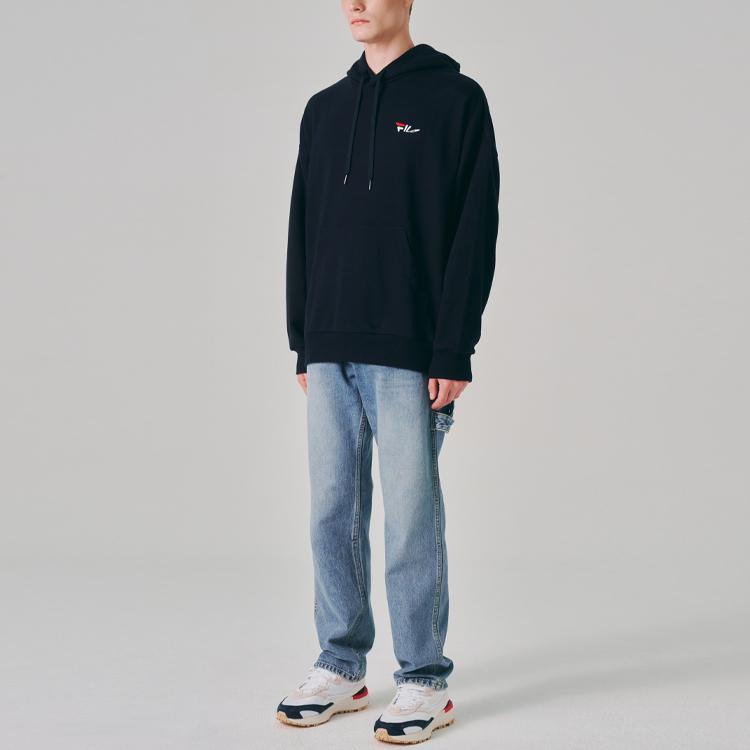 Men's FILA Sweatshirts Unisex Dark Blue Hooded Moderate