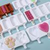 2pcs Silica Gel Easy To Clean Silicone Ice Mold Summer DIY Popsicles Ice Cream Making Works Tool As Shown