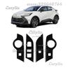 For Toyota CHR C-HR 2024 2025 ABS Carbon Fiber Gear Shift Konb Panel Cover Trim Window Lift Switch Control Button Accessories