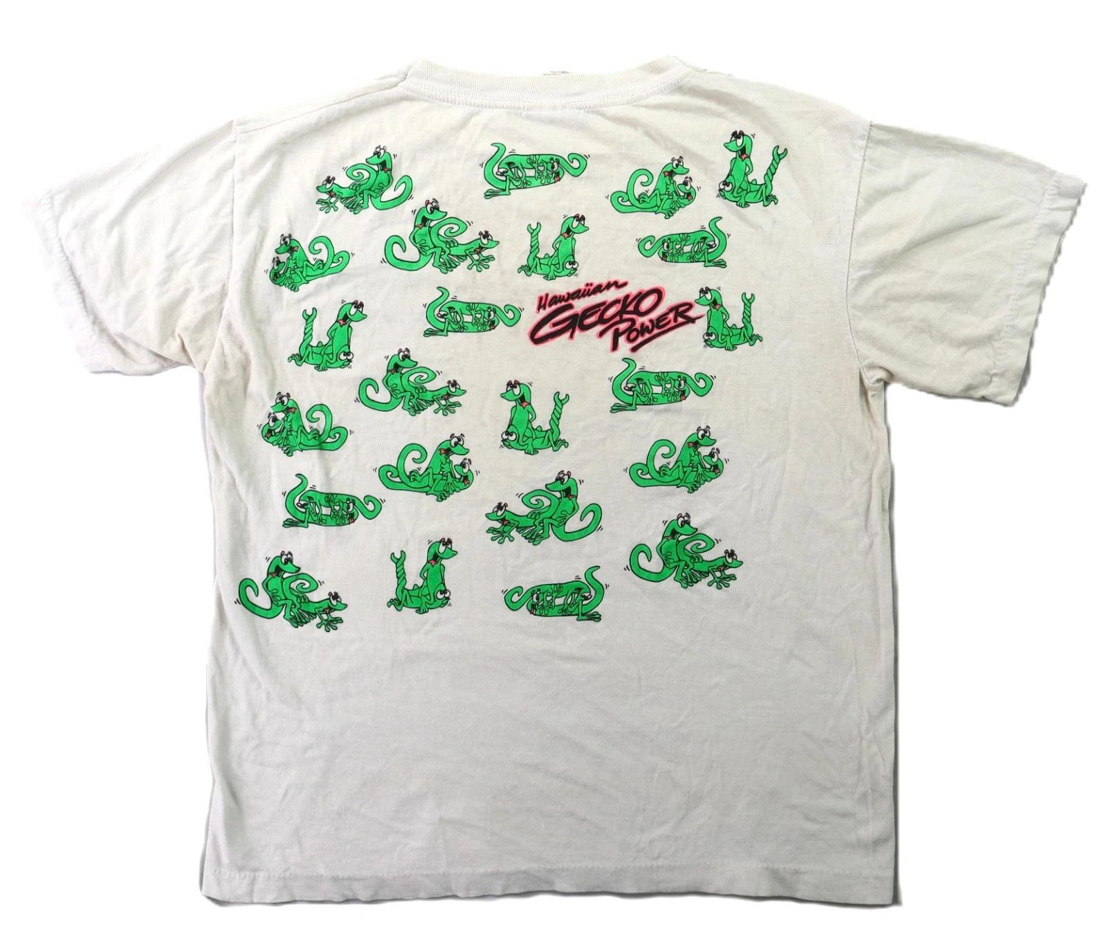 VTG 90s USA L Gecko Power Lizard Funny Parody Naughty Double Sided T Shirt 3XL