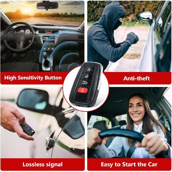 Board ID: 231451-3450, FCC ID: HYQ14FLA Smart Remote Key Fob Replacement for Toyota Highlander 2021 2022 2023 Keyless Entry Remote Control Car Key