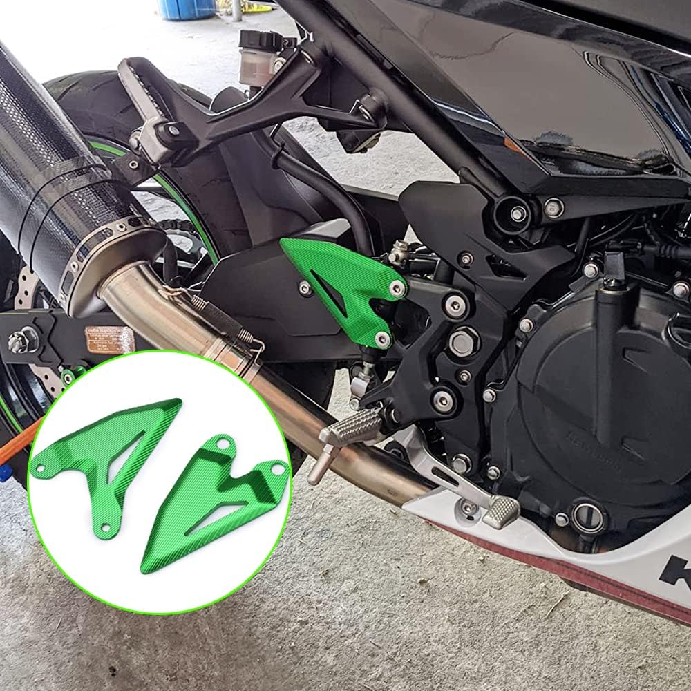 LEDISHUN Foot Peg Heel Plate Guard Protector Foot Pegs For Kawasaki Ninja 400 Z400