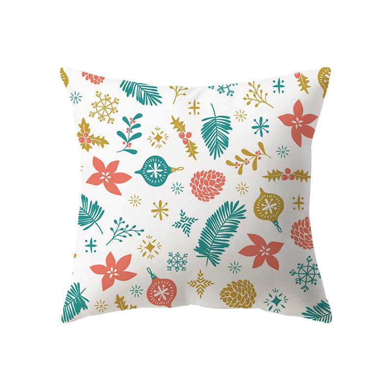Christmas Decoration Santa Claus Print Pattern Cushion Cover Home Living Room Sofa Decoration Square Pillow Pillow Cover
