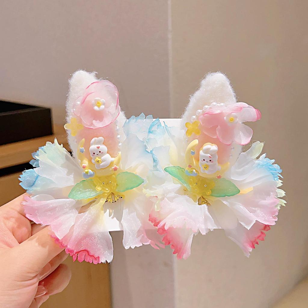 Mid-Autumn Hanfu Fairy Hair Clip - Women's & Children's Ancient Style Floral Tassel, Sweet Accessory for Girls