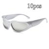 Unisex Y2K Cyberpunk Cool Black Silver Sunglasses for Men Women Stylish Future Science Polarised Lens Cycling Eyewear