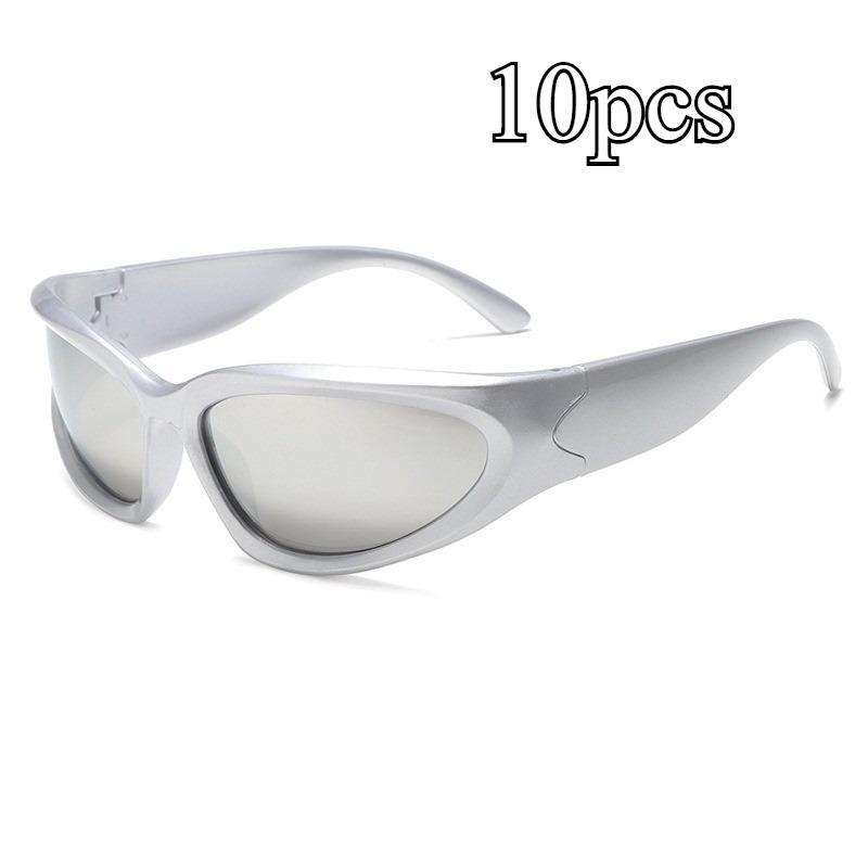 Unisex Y2K Cyberpunk Cool Black Silver Sunglasses for Men Women Stylish Future Science Polarised Lens Cycling Eyewear