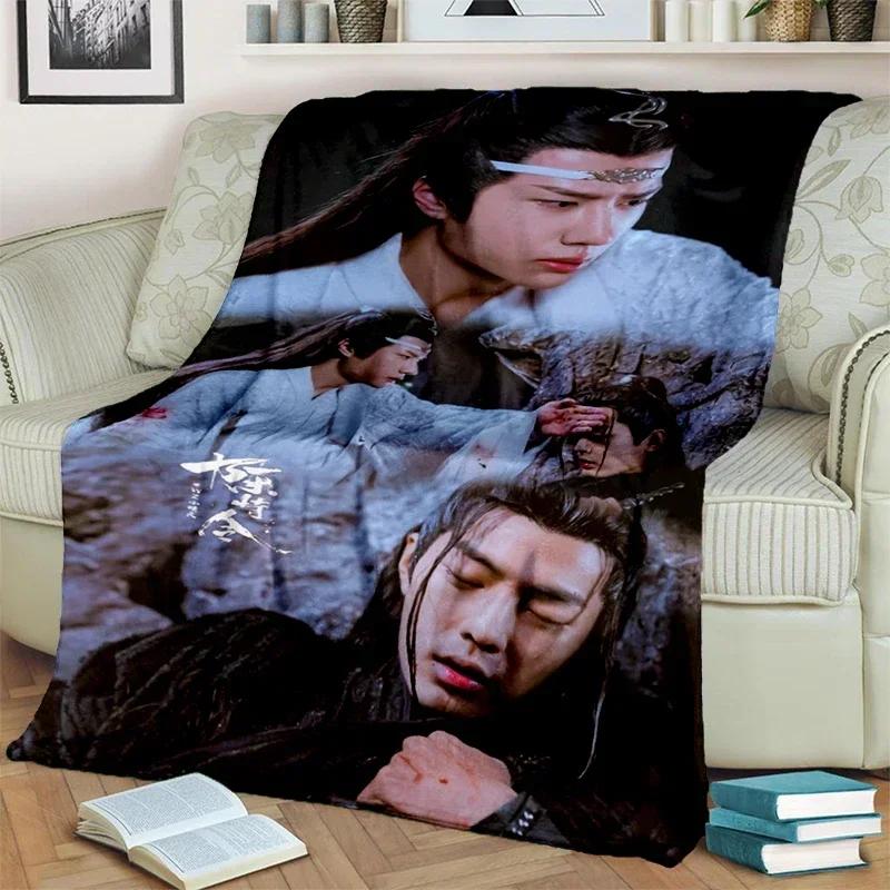 Drama The Untamed xiao zhan wang yi bo Weiche Überwurfdecke, Überwurfdecke, weiche Cartoon-bedruckte Tagesdecke, Tagesdecke, Sofa-Geschenk