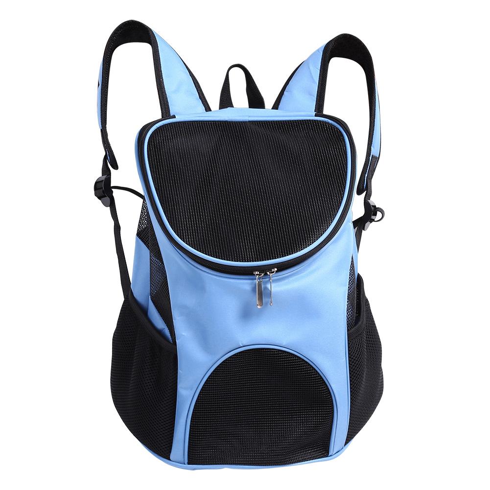 Outdoor Dog Puppy Pet Backpack Travel Carrier Ventilated Mesh Double Shoulder Bag(Black)