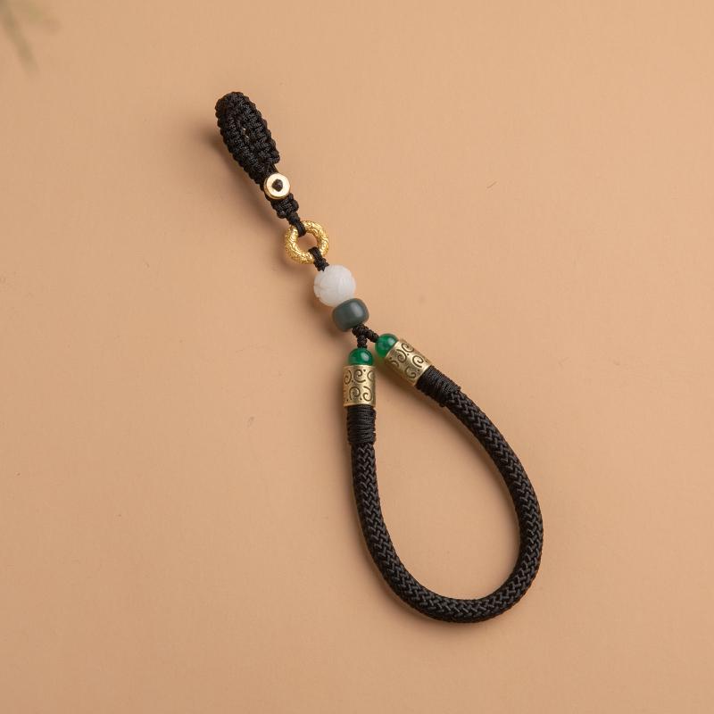 Sturdy Anti-Drop Bodhi Lotus Phone Lanyard with Finger Ring & USB Flash Drive Pendant - Universal for Men & Women