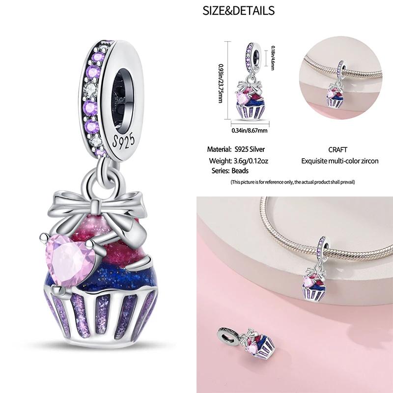 New copper Delicious Food Cake Bread Charm Bead Charms Compatible With Authentic BraceletsBangle Do It Yourself Bead Charms for Women Birthday Jewell