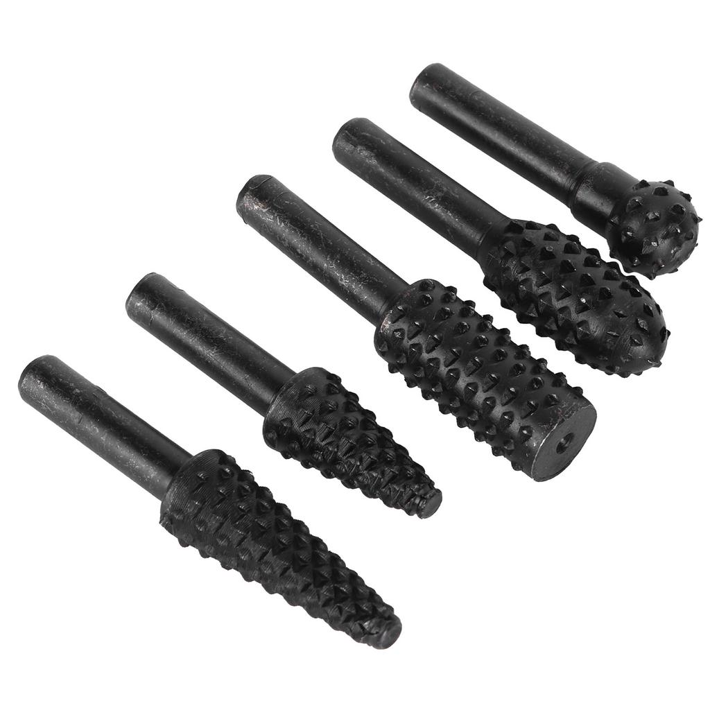 Sada 5ks Dřevořezbářský pilník Rašple Speciální tvarovaná rotační embosovaná brusná hlava