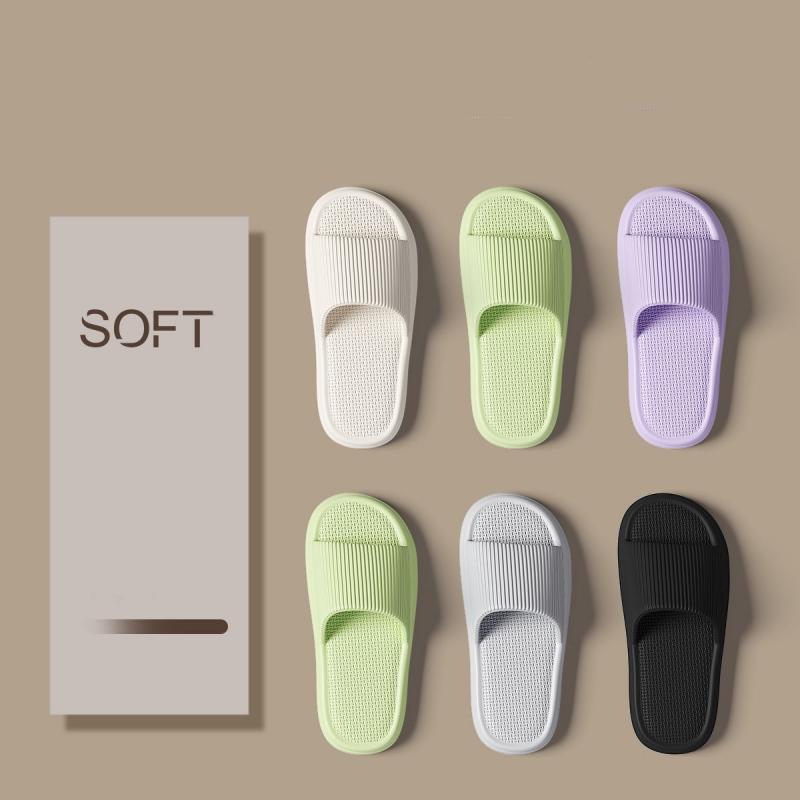 Women Summer Concise EVA Slippers Men Soft Home Slides Couples Bathroom Non-slip Sandals Adults Comfortable Outdoor Beach Shoes