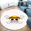 One Piece Strohoeden Piraten Rond Vloerkleed Tapijt Tapijt Voor Woonkamer Slaapkamer Bank Speelkamer Decor Antislip Vloermat