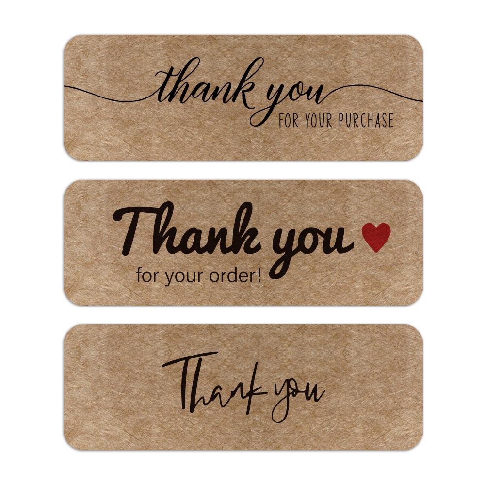120pcs Thank You for Your Order Stickers 7.5*2.5cm Rectangular Adhesive Seal Labels for Small Business, Handmade Goods, Bakeries