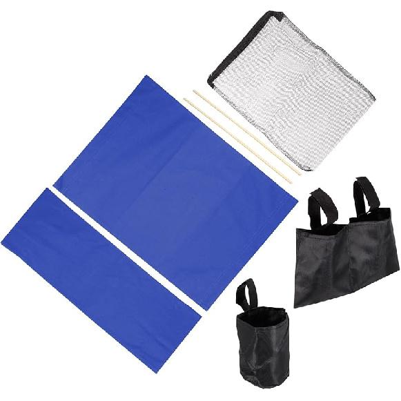 PATIKIL Director Chair Accessories Set, 5in1 Set Makeup Chair Canvas Replacement Kit and Portable Side Storage Bags, Hanging Mesh Bag, Rose Red