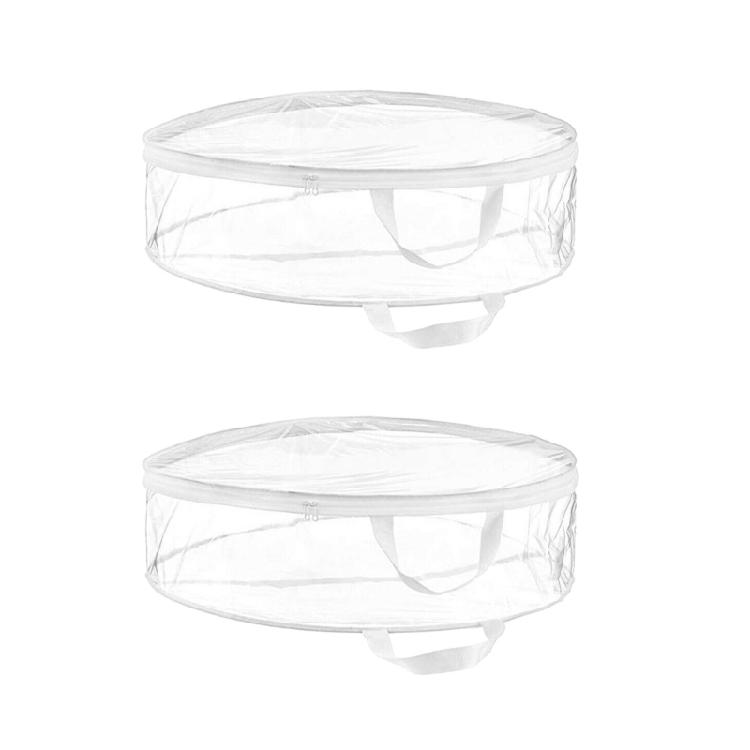 Festive Wreath Storage Container Case Clear Storage Bag for 24-inch Wreaths