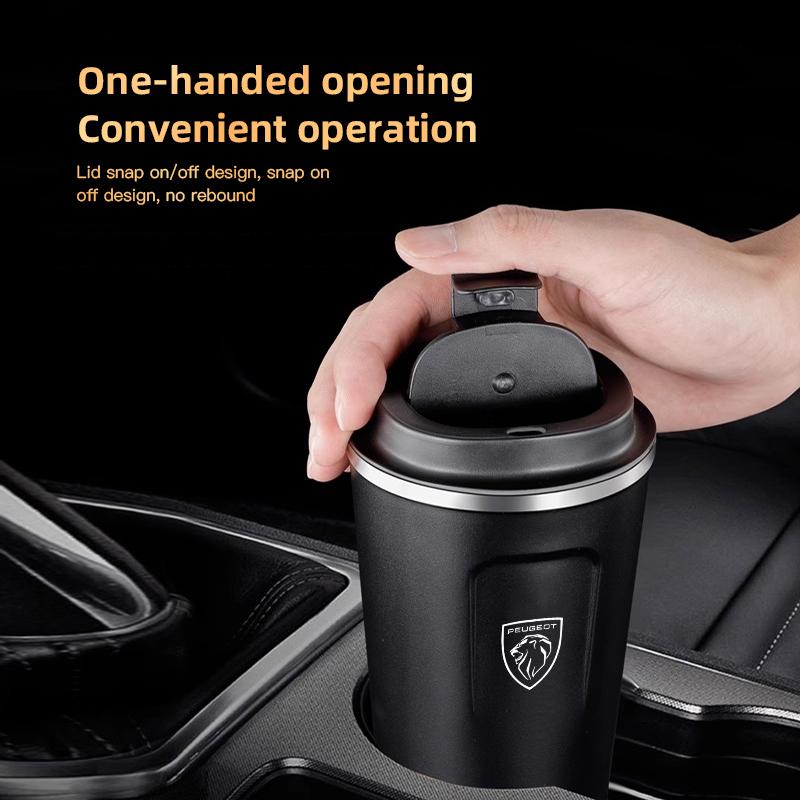 Car Coffee Mug Thermal Insulation Cup Tea Water Thermos Cup For Peugeot 208 3008 308 2008 508 607 406 407 307 206 408 5008 4008