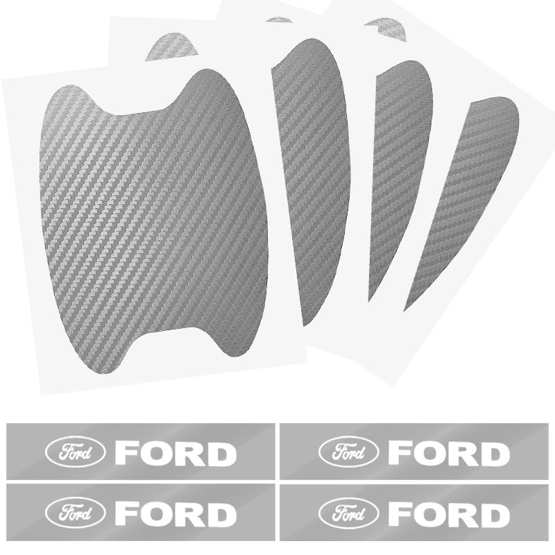 Car Door Sticker Carbon Fiber Scratches Auto Handle Protection Film For Ford Mustang Spoiler Shelby GT 350 500 Cobra E Focus 2 3 MK3 Kuga