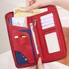 RFID Blocking Wallet with Zipper Travel Document Holder Passports Organizer Card Holder with Wrist Strap for Men Women Family Vacation Use