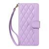 For Xiaomi Redmi Note 14S 4G/Xiaomi Poco M6 Pro 4G/Xiaomi Redmi Note 13 Pro 4G Wallet Case Rhombus Leather Phone Cover with Strap -  Light Purple