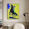 Retro Trick Rider Cowgirl Poster Colorful Cowgirl Abstract Prints Canvas Painting Wall Art Pictures Home Room Vintage Decoration