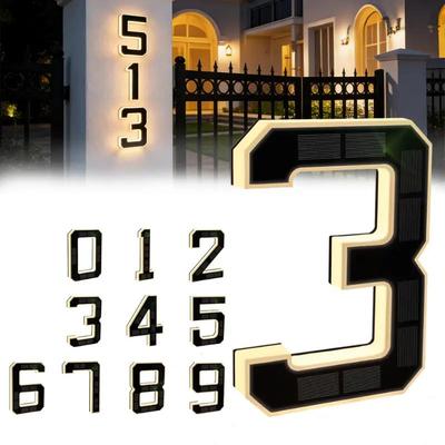 12cm Light-sensing Modern Doorplate Lamp Address Waterproof Alphanumeric Sect Number Lamp Home Decoration Luminous House Number
