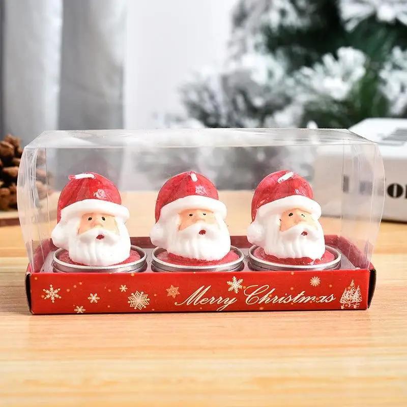 3pcs Creative Christmas Snowman Gingerbread Man Christmas Candle Aromatherapy Gift Set Home Decoration Birthday Gifts