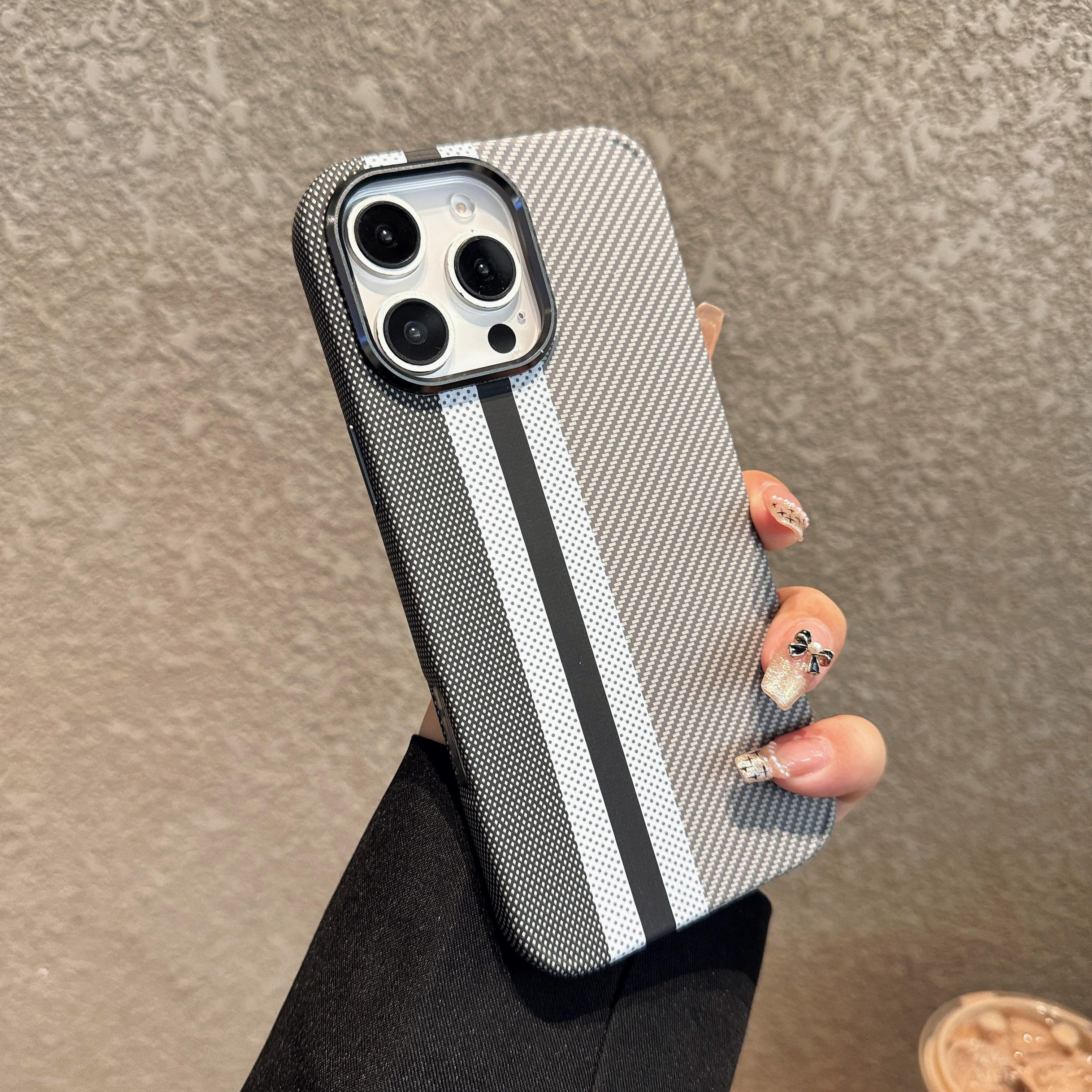 

Carbon Fiber Kevlar Pattern PC For Magsafe Magnetic Case For iPhone 17 Air 16 15 14 Plus 13 12 Pro Max Shockproof Cover iPhone 11