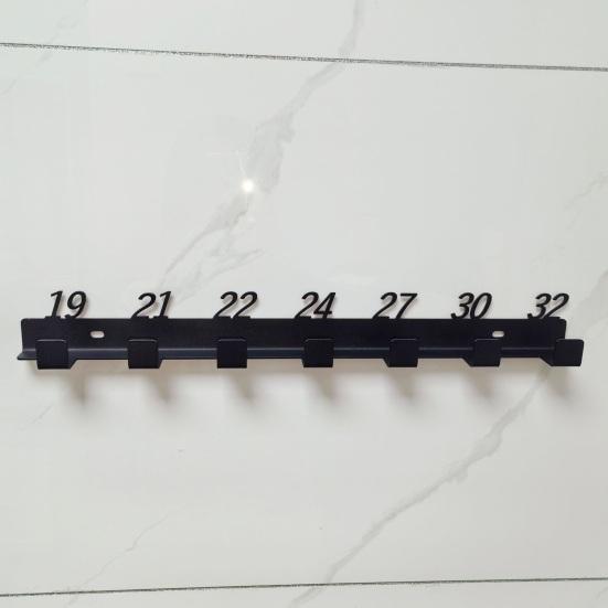 Metal Wrench Organizer Wall-Mounted Wrench Holder with Size Number Heavy Duty Tools Storage Rack for Garage Shed Work Van Garden Shop Mechanic Yard