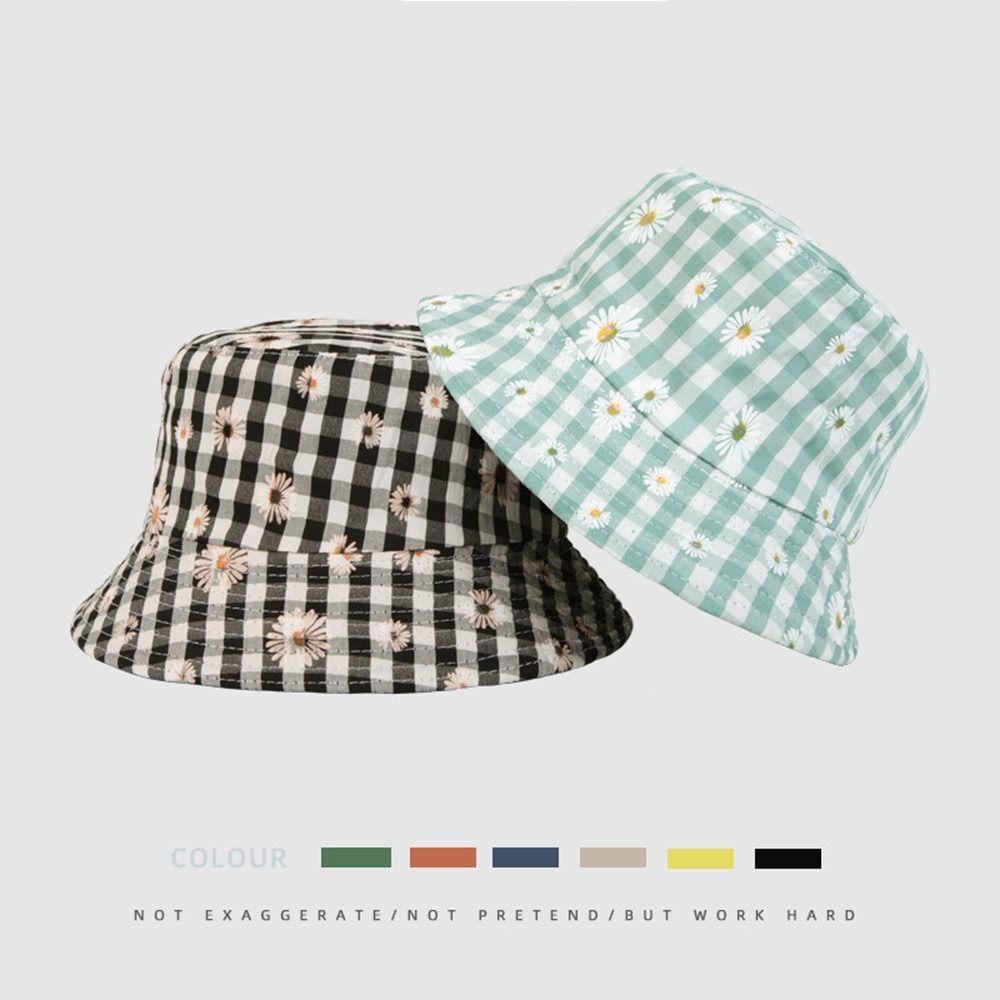 

Wide Brim Women Bucket Hat Daisy Printed Sun Hat Fashion Sunshade Hats Outdoor