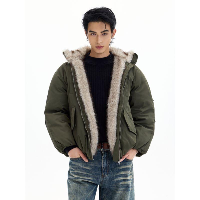 Kisko Winter American-Style Thickened Warm Parka Jacket for Men and Women, High-End Loose-Fitting Stand-Up Collar Cotton Coat